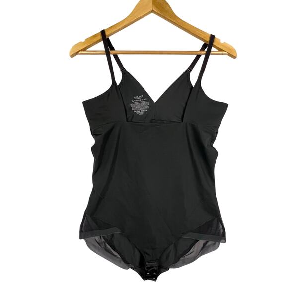 SPANX "Red Hot" Black Open-Bust Panty Clasp CONTROL Bodysuit XL Shapewear - Picture 1 of 13